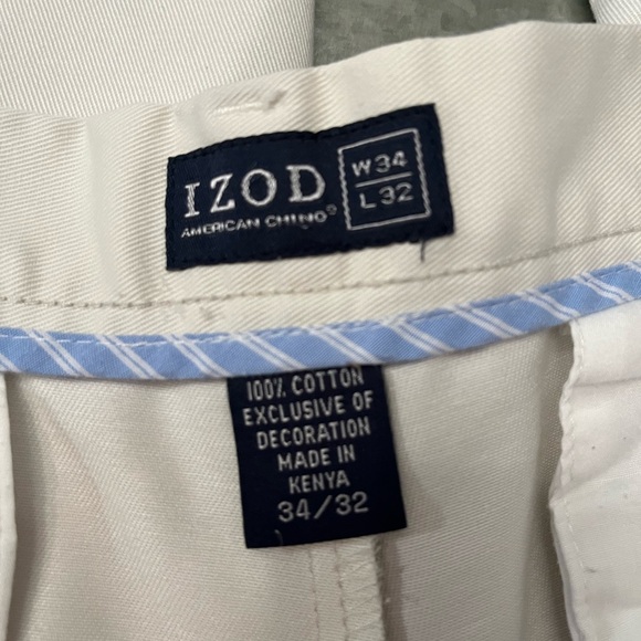 Izod Men's Cream Chinos - Picture 3 of 4